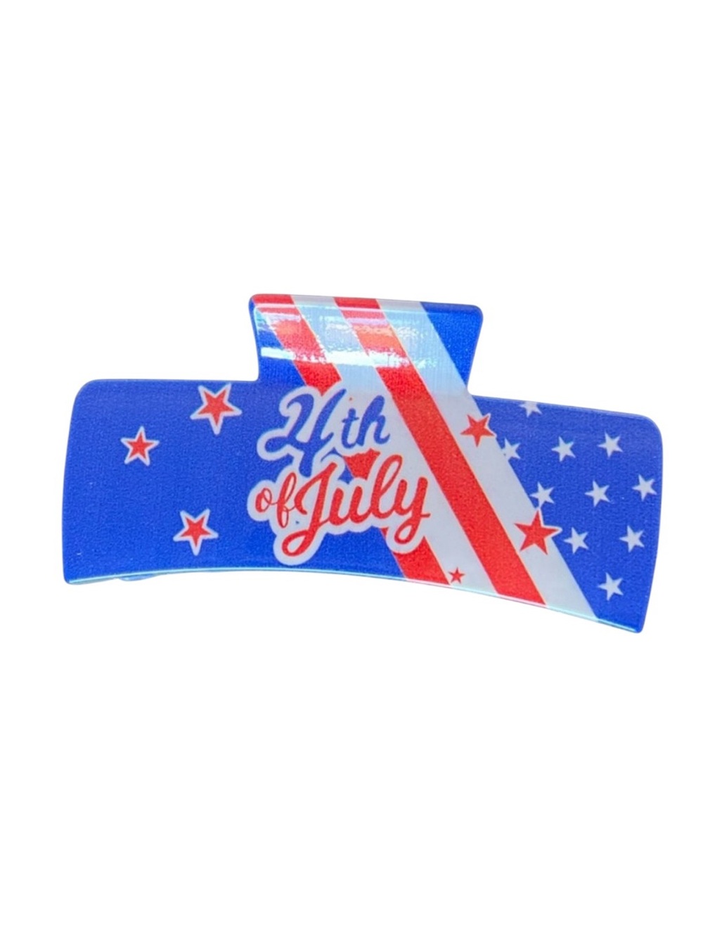 American Flag Red White Blue Star Stripes July 4th USA 4" Lobster Claw Hair Clip